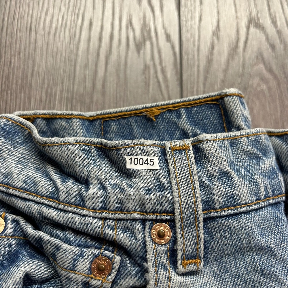 Vintage Levis 565 Wide Leg Light Wash 25" Cutoff Denim Shorts Made in USA 5 JR M - Picture 7 of 7